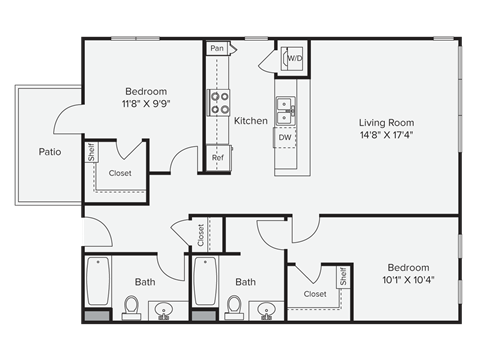B2 Floor Plan at Viewpoint, Berkeley, California